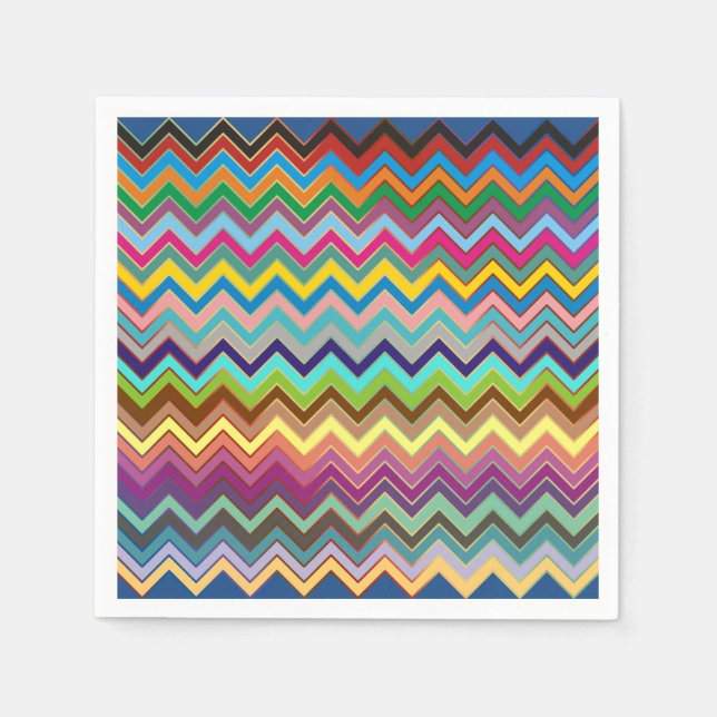 ZIGZAG Muster - Farbe + Ihre Ideen Serviette (Vorderseite)