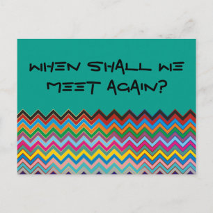 ZIGZAG Muster - Farbe + Text Postkarte