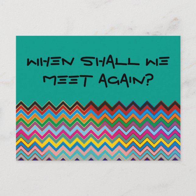 ZIGZAG Muster - Farbe + Text Postkarte (Vorderseite)