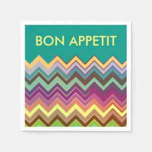 ZIGZAG Muster - Farbe + Text Serviette