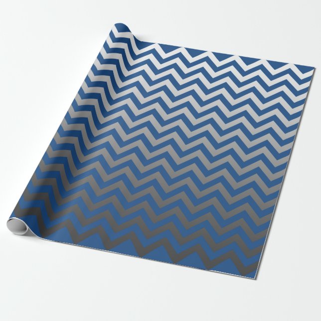 ZIGZAG-Muster - graue Gradienten + Ihr Backgr. Geschenkpapier (Ungerollt)