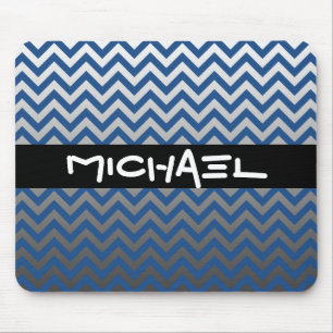 ZIGZAG-Muster - graue Gradienten + Ihr Backgr. Mousepad