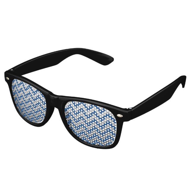 ZIGZAG-Muster - graue Gradienten + Ihr Backgr. Sonnenbrille (Schrägansicht)