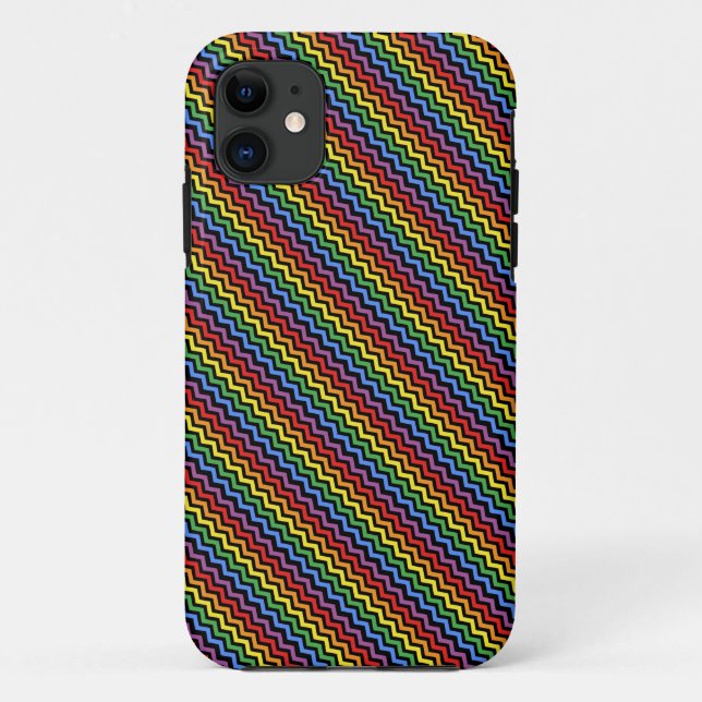 ZigZag Muster Regenbogen Case-Mate iPhone Hülle (Rückseite)