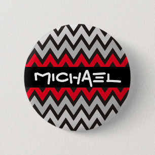 ZIGZAG-Muster - Schwarz-weiß grau + Ihre Idee Button