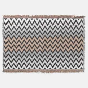 ZIGZAG-Muster - Schwarz-weiß grau + Ihre Idee Decke
