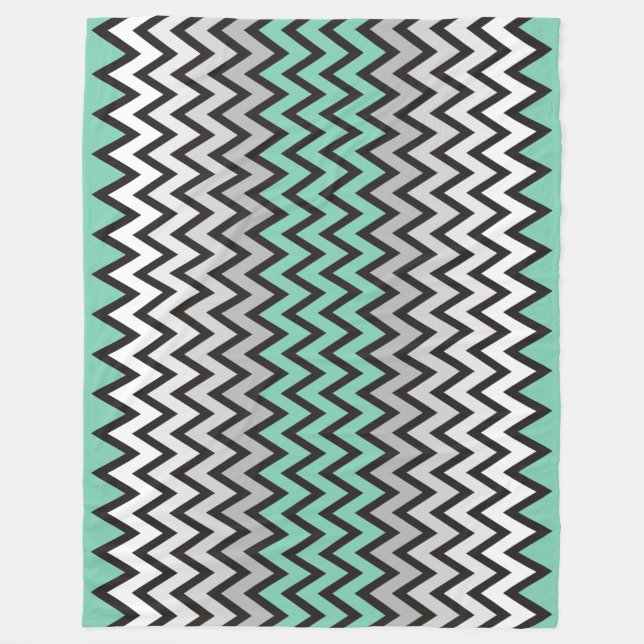 ZIGZAG-Muster - Schwarz-weiß grau + Ihre Idee Fleecedecke (Vorderseite)