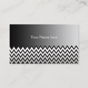 ZIGZAG-Muster - Schwarz-weiß grau + Ihre Idee Visitenkarte