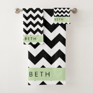 Zigzag noir et blanc, Motif Chevron, Votre nom