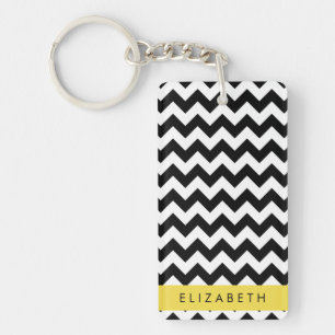 Zigzag noir et blanc, Motif Chevron, Votre nom