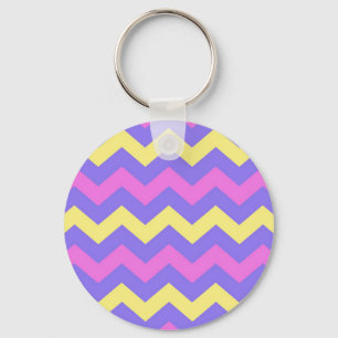 Zigzag Patroon (geel, paars en roze) Schlüsselanhänger