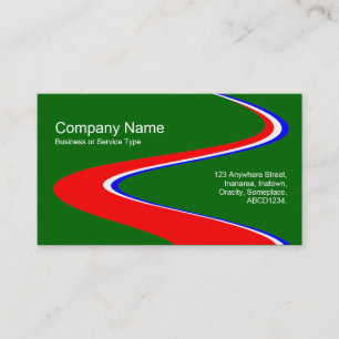 ZigZag-Pfad - Rot, Weiß und Blau - Auf Grün Visitenkarte