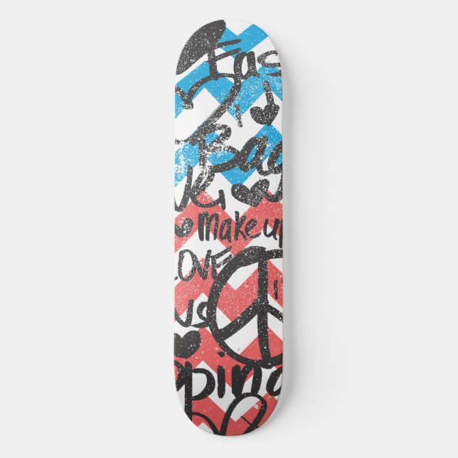 ZigZag Pink-Aqua Skateboard (Vorderseite)