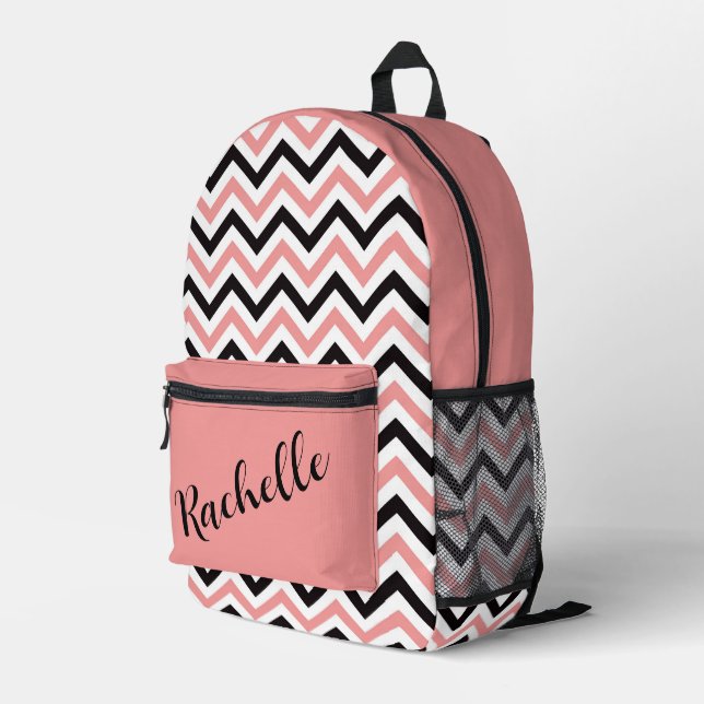 Zigzag Pulse Backpack - Personalisierter Stil Bedruckter Rucksack (Rückseitige Ecke Rechts)