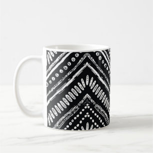Zigzag Streifen: Ethnisch gezogene Handgezogene Kaffeetasse
