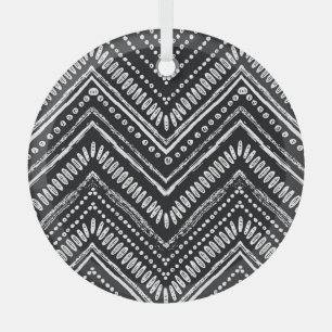 Zigzag Streifen: Ethnisch gezogene Handgezogene Ornament Aus Glas