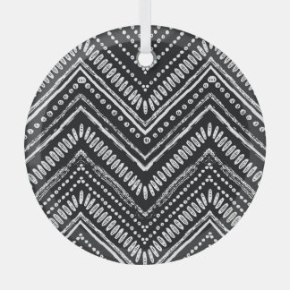 Zigzag Streifen: Ethnisch gezogene Handgezogene Ornament Aus Glas