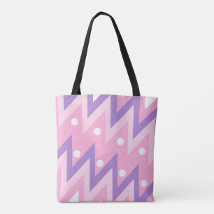 Zigzag Tote Bag - Rosa und Lila, Polka Docks Tasche