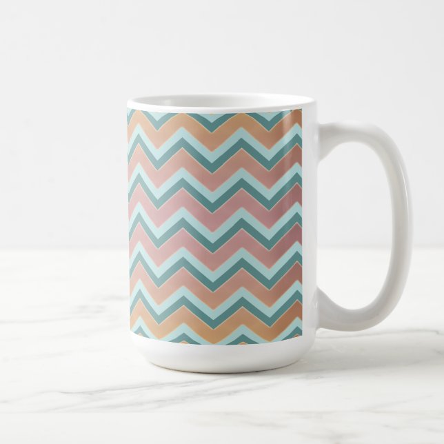 ZigZag weiche warme Farben Kaffeetasse (Rechts)