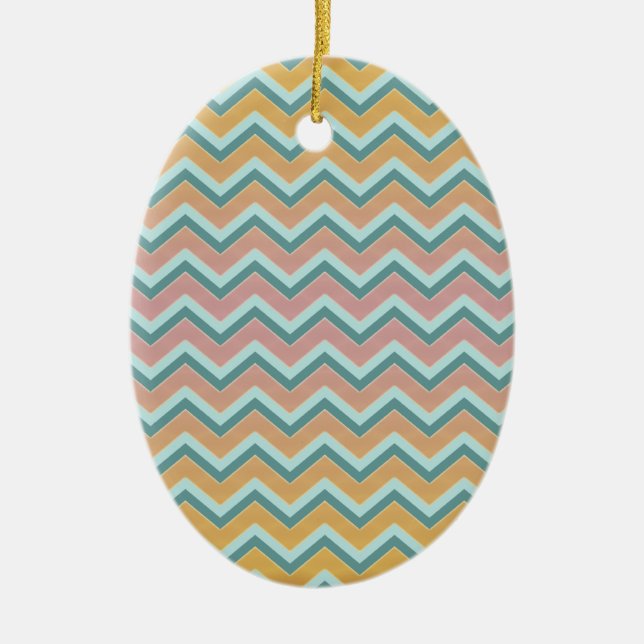 ZigZag weiche warme Farben Keramikornament (Vorne)