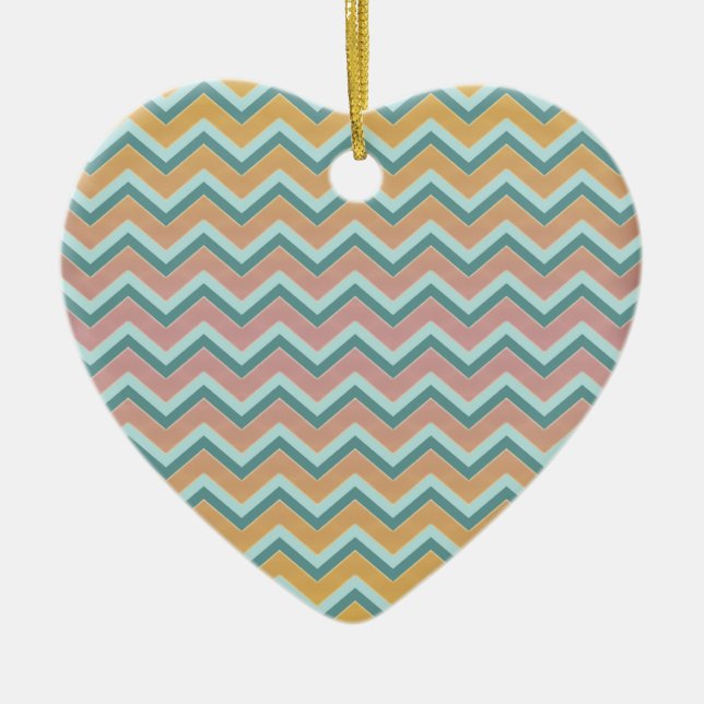 ZigZag weiche warme Farben Keramikornament (Vorne)