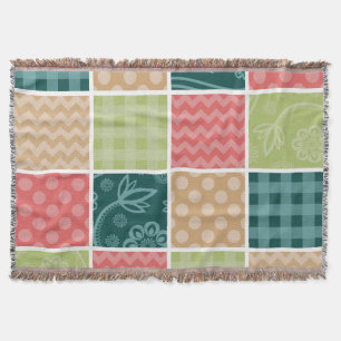 Zigzag, Zickzack, Gingham, Polka Dots, Patchwork Decke