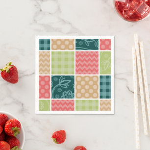 Zigzag, Zickzack, Gingham, Polka Dots, Patchwork Serviette