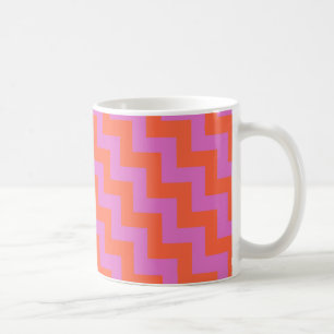 Zigzags Coffee Tasse, Magenta und Orange Chevrons Kaffeetasse