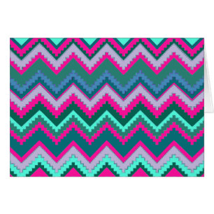 Zigzags tribaux roses bleus turquoises de Chevron