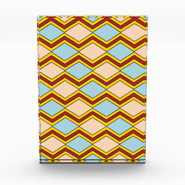 Zigzags und Diamonds Abstrakte Kunst Fotoblock (Vorderseite)