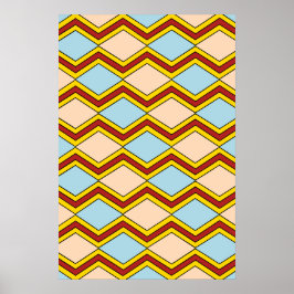 Zigzags und Diamonds Abstrakte Kunst Poster