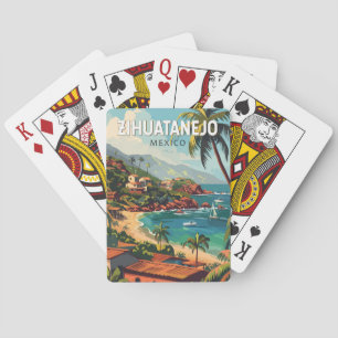Zihuatanejo Mexico Reise Kunst Vintage Spielkarten