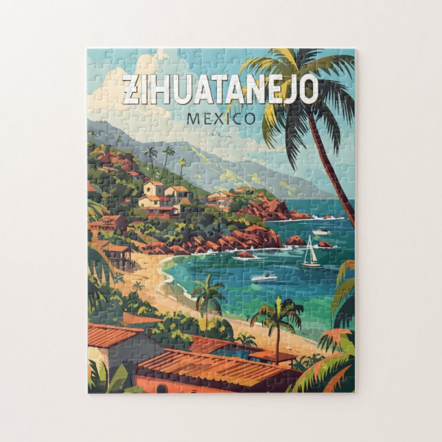 Zihuatanejo Mexico Reisen Kunst Vintag (Vertikal)