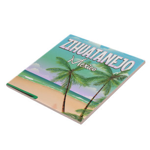 Zihuatanejo Mexikanisches Strandurlaub Poster Fliese