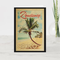 Zihuatanejo Palm Tree Vintage Travel