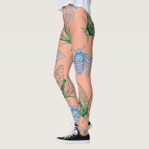 Zikade Botanische Illustrationsmuster Korallenrosa