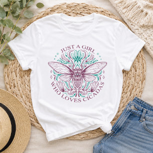 Zikaden-Zitat Nur ein Mädchen, das Zikaden liebt T-Shirt
