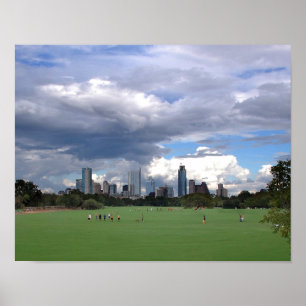 Zilker Park Austin Texas Skyline 3 Poster