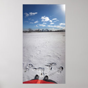 Zilker Park Snow - Austin Texas Downtown Skyline Poster
