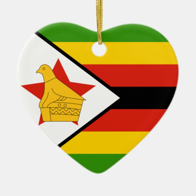 Zimbabwe Drapeau Ornement cardiaque (Devant)