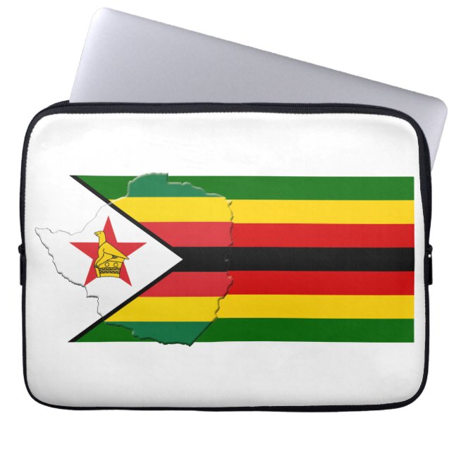 ZIMBABWE Flag Map Patriotic Computer Laptopschutzhülle (Vorderseite)