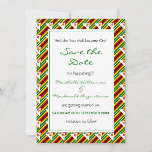 ZIMBABWE FLAG PASSENDE Schrift IST DAS EREIGNIS! Save The Date