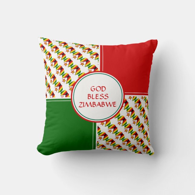 ZIMBABWE FLAG Patriotischer Gott segne Kissen (Vorderseite)