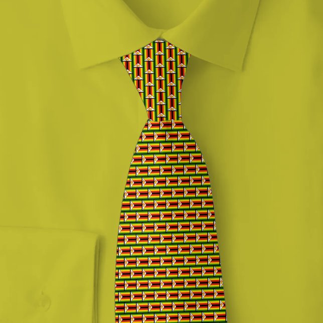 Zimbabwe-Flagge Backstein-Muster Krawatte (Von Creator hochgeladen)