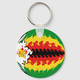 Zimbabwe Gnarly Flag Schlüsselanhänger