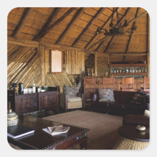 Zimbabwe, Hwange National Park, Linkwasha Lodge. Quadratischer Aufkleber