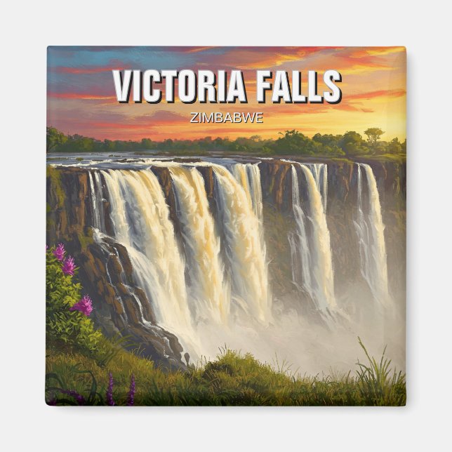 Zimbabwe Victoria Falls Travel Magnet (Vorne)