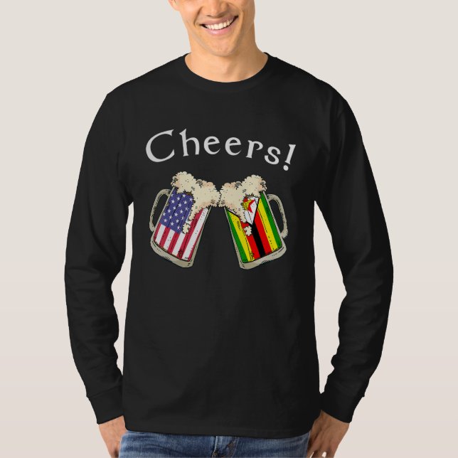 Zimbabwean American Patriot Grown Country Cheers B T-Shirt (Vorderseite)