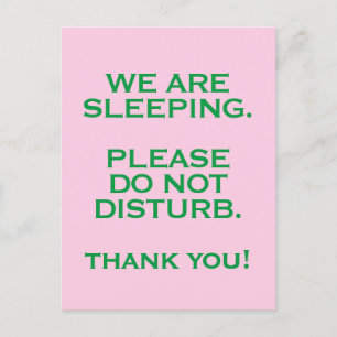Zimmer im Krankenhaus - Bitte nicht stören Schild Postkarte