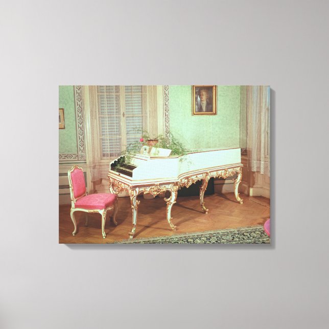 Zimmer mit Cembalo Leinwanddruck (Vorderseite)